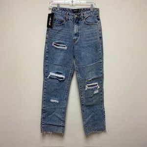 NWT Nasty Gal Distressed To Impress Raw Hem Jeans,‎ Size 6